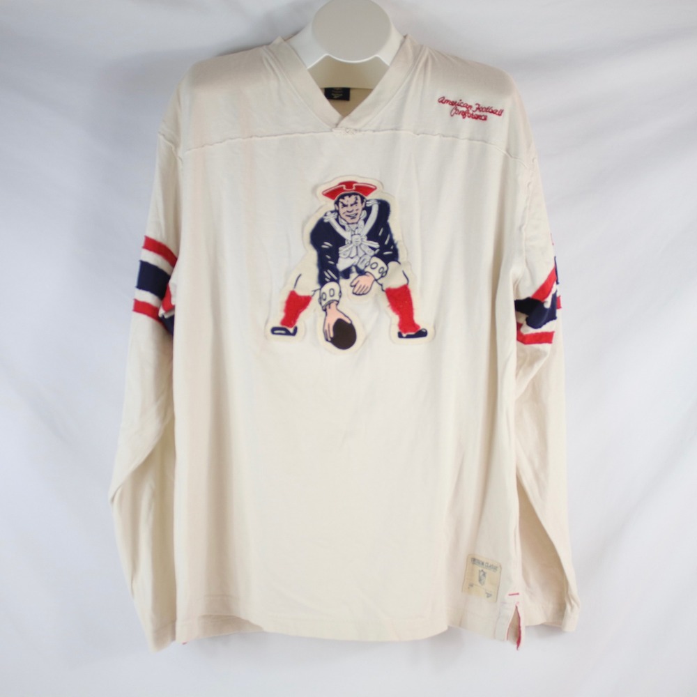 Reebok Gridiron Classic NE Patriots Pat Patriot Long Sleeve Shirt Men's Size L